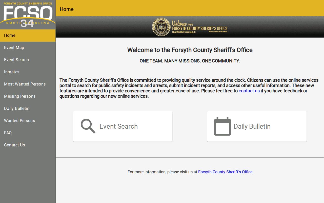 Clemmons people search through the Forsyth Sheriff custody portal